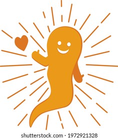 Unique and funny design of the baby ghost figure with the thumbs up in a very attractive style.