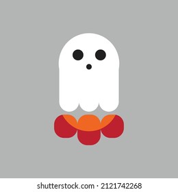 Unique and funny rocket ghost logo, very clean and modern, full vector.