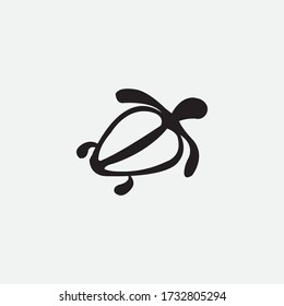 Unique funny turtle logo vector design illustration