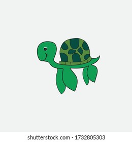 Unique funny turtle logo vector design illustration
