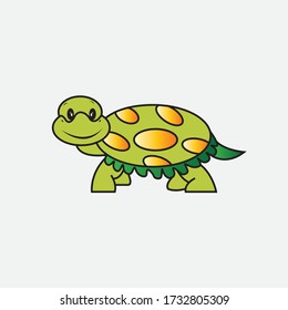 Unique funny turtle logo vector design illustration