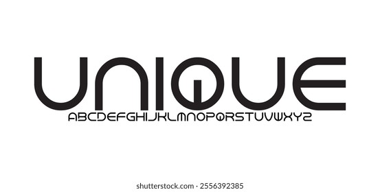 Unique, Future modern alphabet font. Typography urban style fonts for sport, technology, digital, movie logo design
