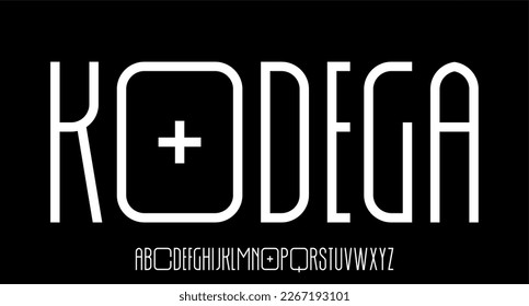 unique and futuristic alphabet font vector