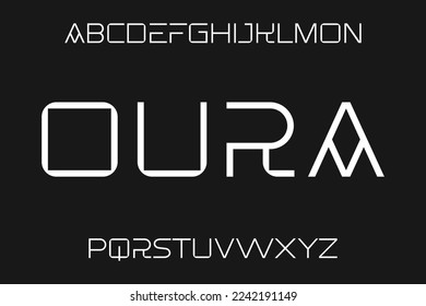 Unique futuristic display font vector