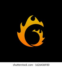 Unique G fire logo icon design