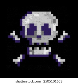 An Unique Gaming T Shirt design with Pixel Skull View.