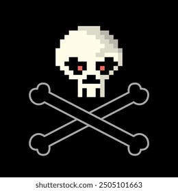 An Unique Gaming T Shirt design with Pixel Skull View.