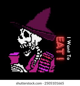 An Unique Gaming T Shirt design with Pixel Skull View.
