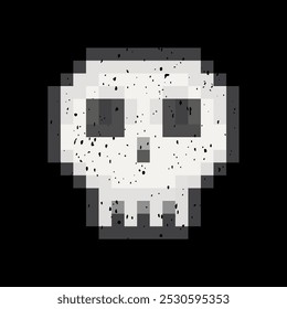 Um design exclusivo de camiseta para jogos com Pixel Skull View.