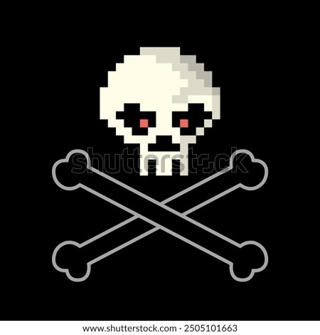 An Unique Gaming T Shirt design with Pixel Skull View.