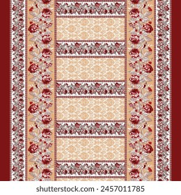 unique geometric all over pattern, floral motif geometric design
