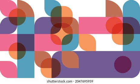 Unique geometric background design with unique color combinations