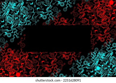 Unique geometric background vector design with tosca and red component patterns