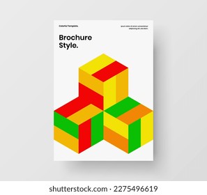 Unique geometric hexagons annual report layout. Premium corporate cover A4 vector design template.