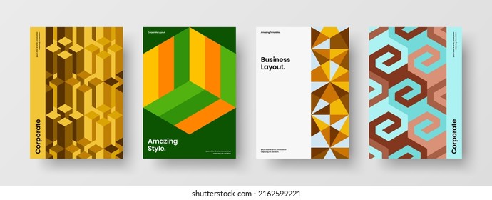 Conjunto de plantillas de banner de hexágonos geométricos únicos. Diseño de vector de página principal creativo.
