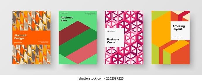 Einzigartige geometrische Hexagons-Layoutgestaltung für Handkons. Abstraktes Buch Cover Design Vektorschablone-Paket.