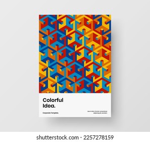 Unique geometric hexagons journal cover illustration. Amazing corporate identity vector design concept.
