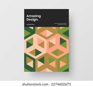 Unique geometric pattern book cover template. Creative brochure vector design illustration.