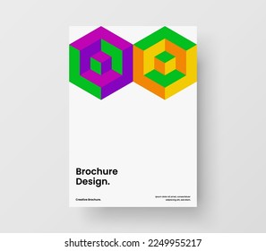 Unique geometric pattern company identity layout. Vivid cover vector design illustration.