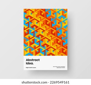 Unique geometric pattern cover illustration. Trendy brochure vector design concept.