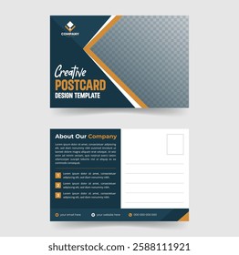 Unique Geometric Postcard Design Layout