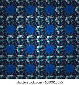 Unique geometric swatch. Perfect for site backdrop, wrapping paper, wallpaper, textile and surface design. Vector violet, blue and green creative Ethnic Style mandalas seamless pattern.