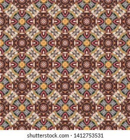 Unique geometric swatch. Perfect for wrapping paper, wallpaper, textile and surface design. Creative Ethnic Style seamless pattern