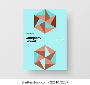 Unique geometric tiles corporate brochure concept. Modern flyer A4 vector design layout.