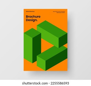 Unique geometric tiles magazine cover template. Minimalistic company brochure vector design layout.