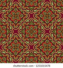 Unique Geometric Vector Seamless Pattern made in ethnic style. Aztec textile print. Perfect for site backgrounds, wrapping paper and fabric design.