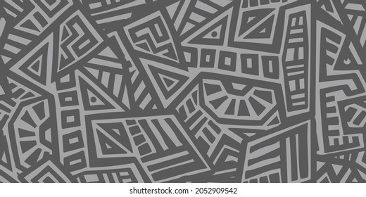 Einzigartige geometrische Vektorgrafik Nahtlose Muster im ethnischen Stil. Azteken-Stoffdruck. Traditionelles afrikanisches Design. Kreatives Boho-Muster. Ideal für Hintergründe, Wickelpapier und Stoffdesign.