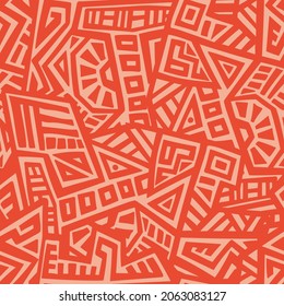 Unique Geometric Vector Seamless Pattern made in ethnic style. Aztec textile print. African traditional design. Creative boho pattern. Perfect for site backgrounds, wrapping paper and fabric design.