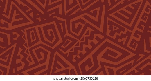 Unique Geometric Vector Seamless Pattern made in ethnic style. Aztec textile print. African traditional design. Creative boho pattern. Perfect for site backgrounds, wrapping paper and fabric design.