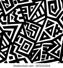 Unique Geometric Vector Seamless Pattern made in ethnic style. Aztec textile print. African traditional design. Creative boho pattern. Perfect for site backgrounds, wrapping paper and fabric design.