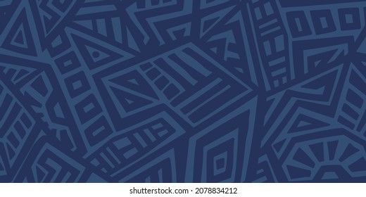 Einzigartige geometrische Vektorgrafik Nahtlose Muster im ethnischen Stil. Azteken-Stoffdruck. Traditionelles afrikanisches Design. Kreatives Boho-Muster. Ideal für Hintergründe, Wickelpapier und Stoffdesign.