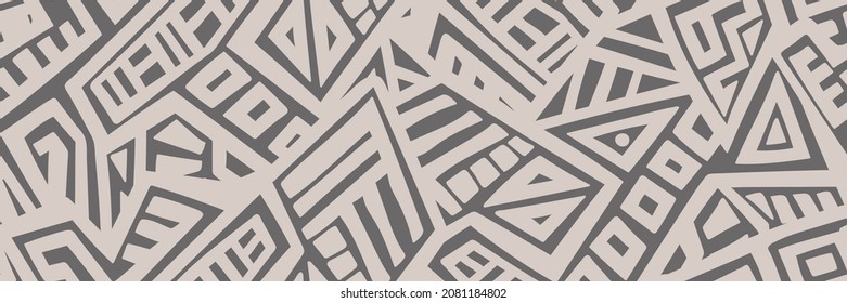 Unique Geometric Vector Seamless Pattern made in ethnic style. Aztec textile print. African traditional design. Creative boho pattern. Perfect for site backgrounds, wrapping paper and fabric design.