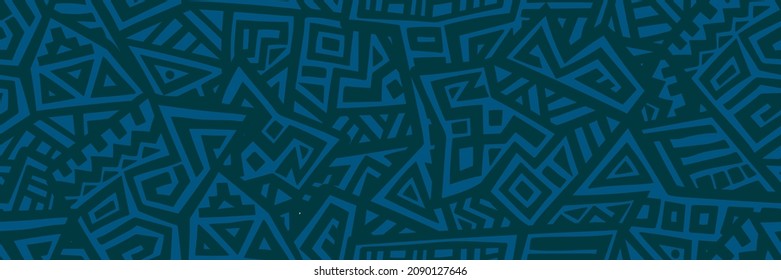 Unique Geometric Vector Seamless Pattern made in ethnic style. Aztec textile print. African traditional design. Creative boho pattern. Perfect for site backgrounds, wrapping paper and fabric design.