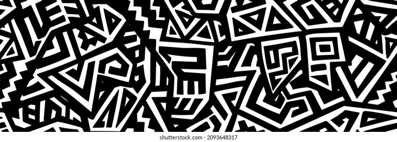 Unique Geometric Vector Seamless Pattern made in ethnic style. Aztec textile print. African traditional design. Creative boho pattern. Perfect for site backgrounds, wrapping paper and fabric design.