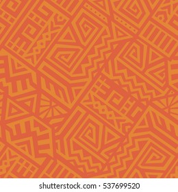 Unique Geometric Vector Seamless Pattern made in ethnic style. Aztec textile print. Perfect for site backgrounds, wrapping paper and fabric design.
