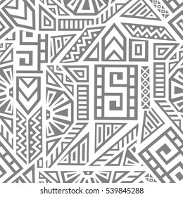 Unique Geometric Vector Seamless Pattern made in ethnic style. Aztec textile print. Perfect for site backgrounds, wrapping paper and fabric design.