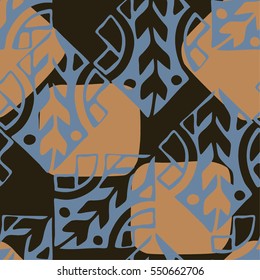 Unique Geometric Vector Seamless Pattern made in ethnic style. Textile print. Perfect for site backgrounds, wrapping paper and fabric design.
