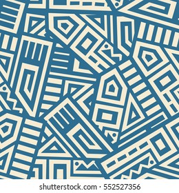 Unique Geometric Vector Seamless Pattern made in ethnic style. Aztec textile print. Perfect for site backgrounds, wrapping paper and fabric design.