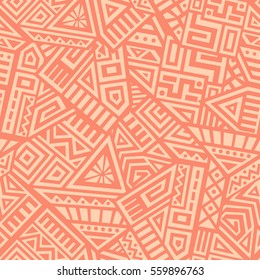 Unique Geometric Vector Seamless Pattern made in ethnic style. Aztec textile print. Perfect for site backgrounds, wrapping paper and fabric design.