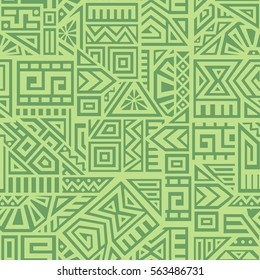 Unique Geometric Vector Seamless Pattern made in ethnic style. Aztec textile print. Perfect for site backgrounds, wrapping paper and fabric design.