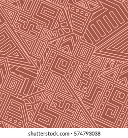 Unique Geometric Vector Seamless Pattern made in ethnic style. Aztec textile print. Perfect for site backgrounds, wrapping paper and fabric design.
