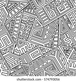 Unique Geometric Vector Seamless Pattern made in ethnic style. Aztec textile print. Perfect for site backgrounds, wrapping paper and fabric design.