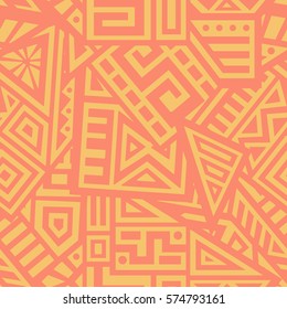 Unique Geometric Vector Seamless Pattern made in ethnic style. Aztec textile print. Perfect for site backgrounds, wrapping paper and fabric design.