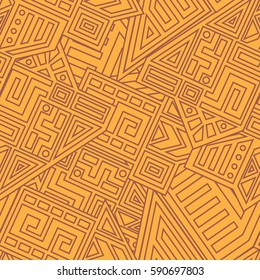 Unique Geometric Vector Seamless Pattern made in ethnic style. Aztec textile print. Perfect for site backgrounds, wrapping paper and fabric design.