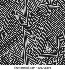Unique Geometric Vector Seamless Pattern made in ethnic style. Aztec textile print. Perfect for site backgrounds, wrapping paper and fabric design.