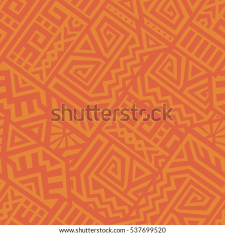 Unique Geometric Vector Seamless Pattern made in ethnic style. Aztec textile print. Perfect for site backgrounds, wrapping paper and fabric design. ストックフォト © 